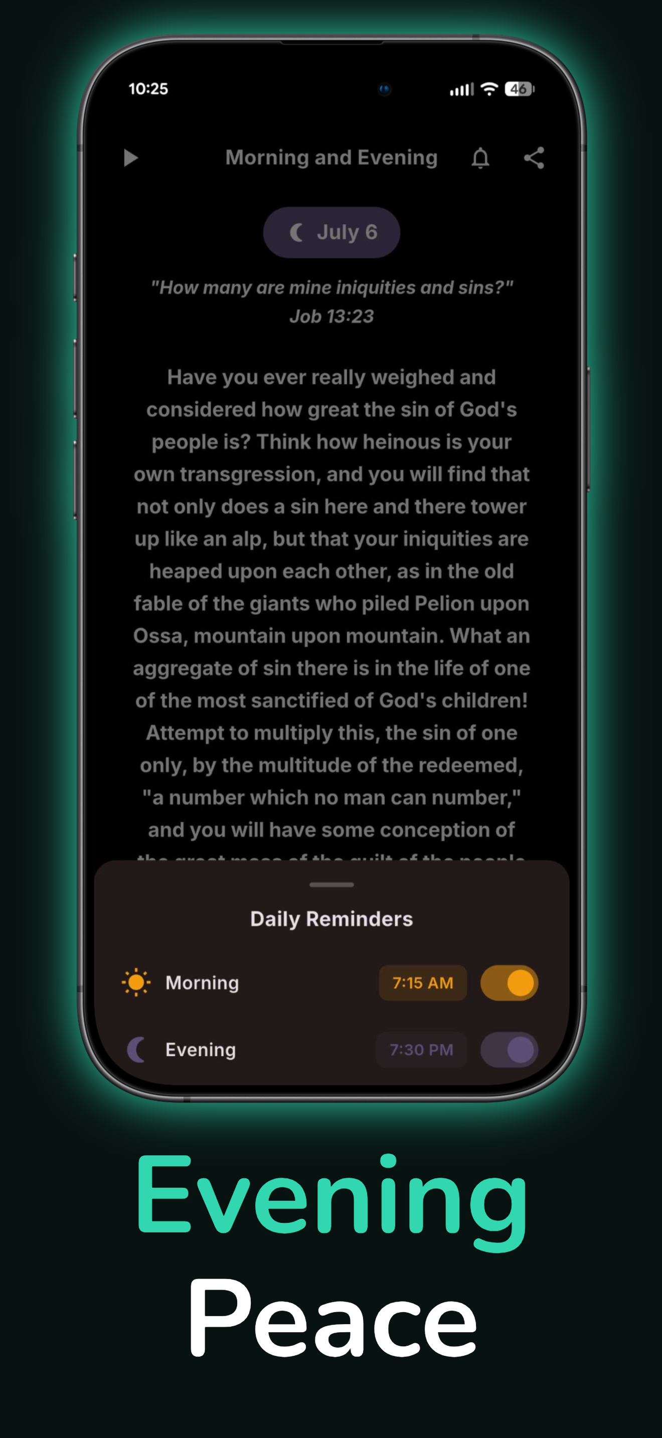 Evening Peace — daily reminders